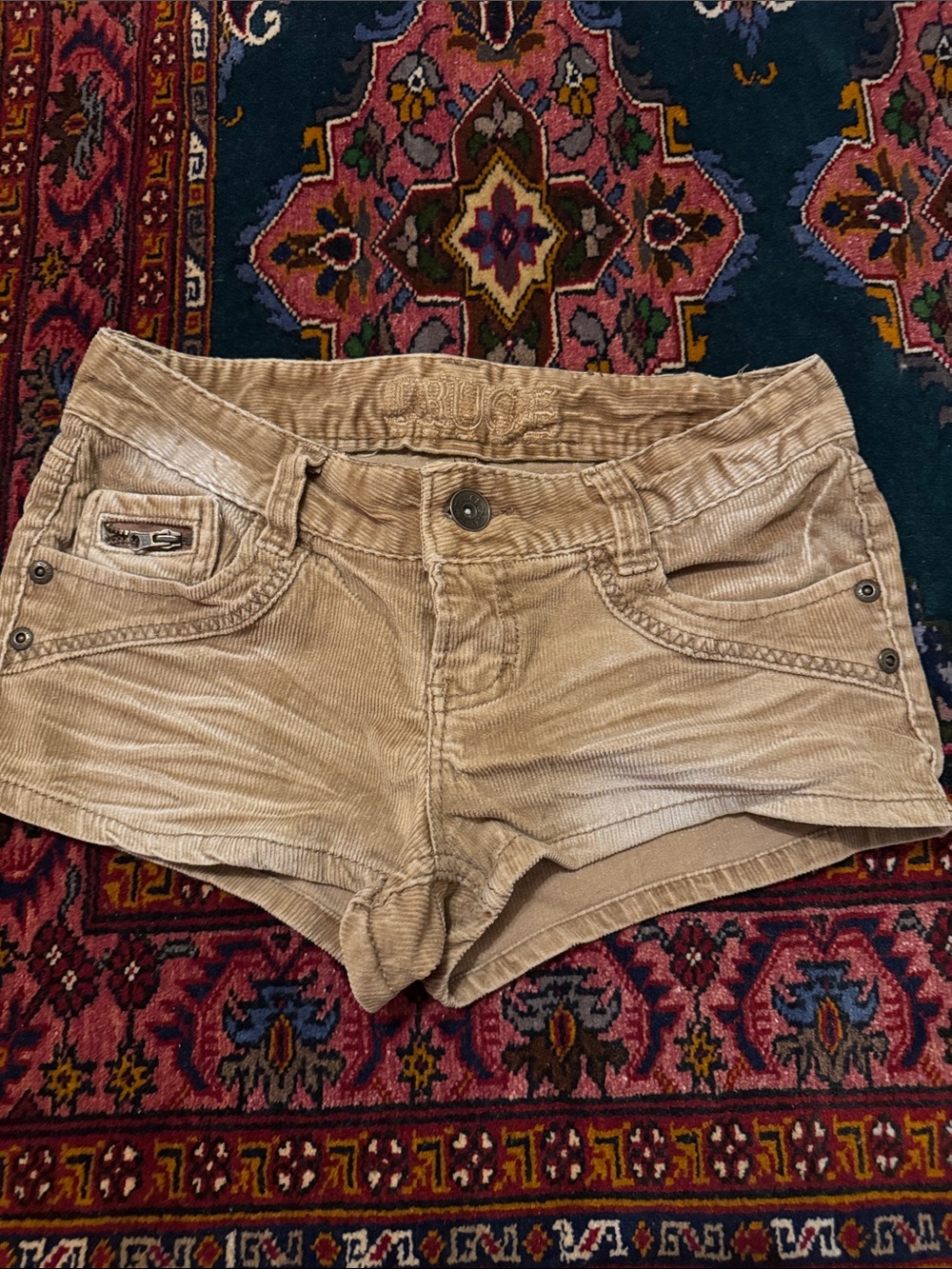 Corduroy Low-Rise Tan Women's Jean Shorts